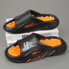 Men's Massage Slippers with Acupressure Nodes, Non-Slip Indoor Outdoor Sandals for Foot Pain Relief and Relaxation.