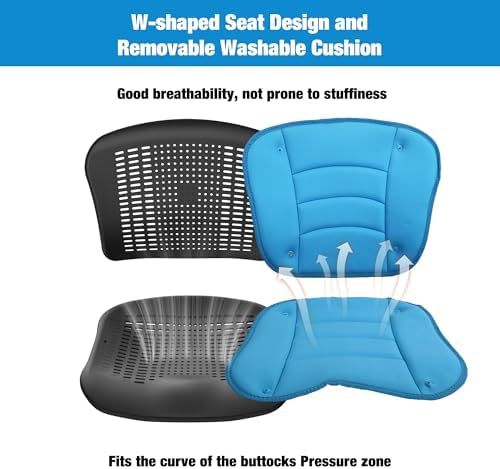 Wheelchairs for Adults,Transport Wheelchair Lightweight Foldable with Removable Cushion,Transport Chair,Ergonomic Travel Wheelchair with Telescopic Handle,Gifts for Grandpa,Blue
