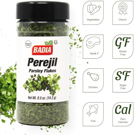 Badia Parsley Flakes, 0.5 oz – Fresh Herbal Flavor & Color for Soups, Sauces, Pasta & Everyday Cooking