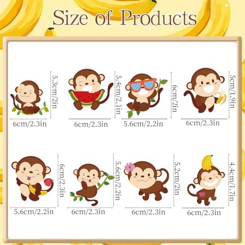Monkey Birthday Party Decorations - 40PCS Monkey Cupcake Toppers Decoration Animals Themed Cupcake Picks Decor for Baby Shower Supplies