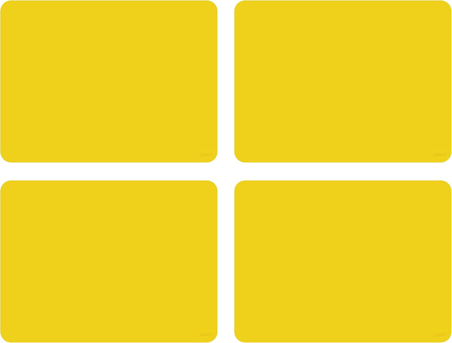 GASARÉ, Placemats Set of 4, Silicone Placemats, Table Mats, Non-Slip, Easy to Clean, Heat Resistant, Flexible, 20% Thicker, 16 x 12 inches x 1.1mm, Yellow