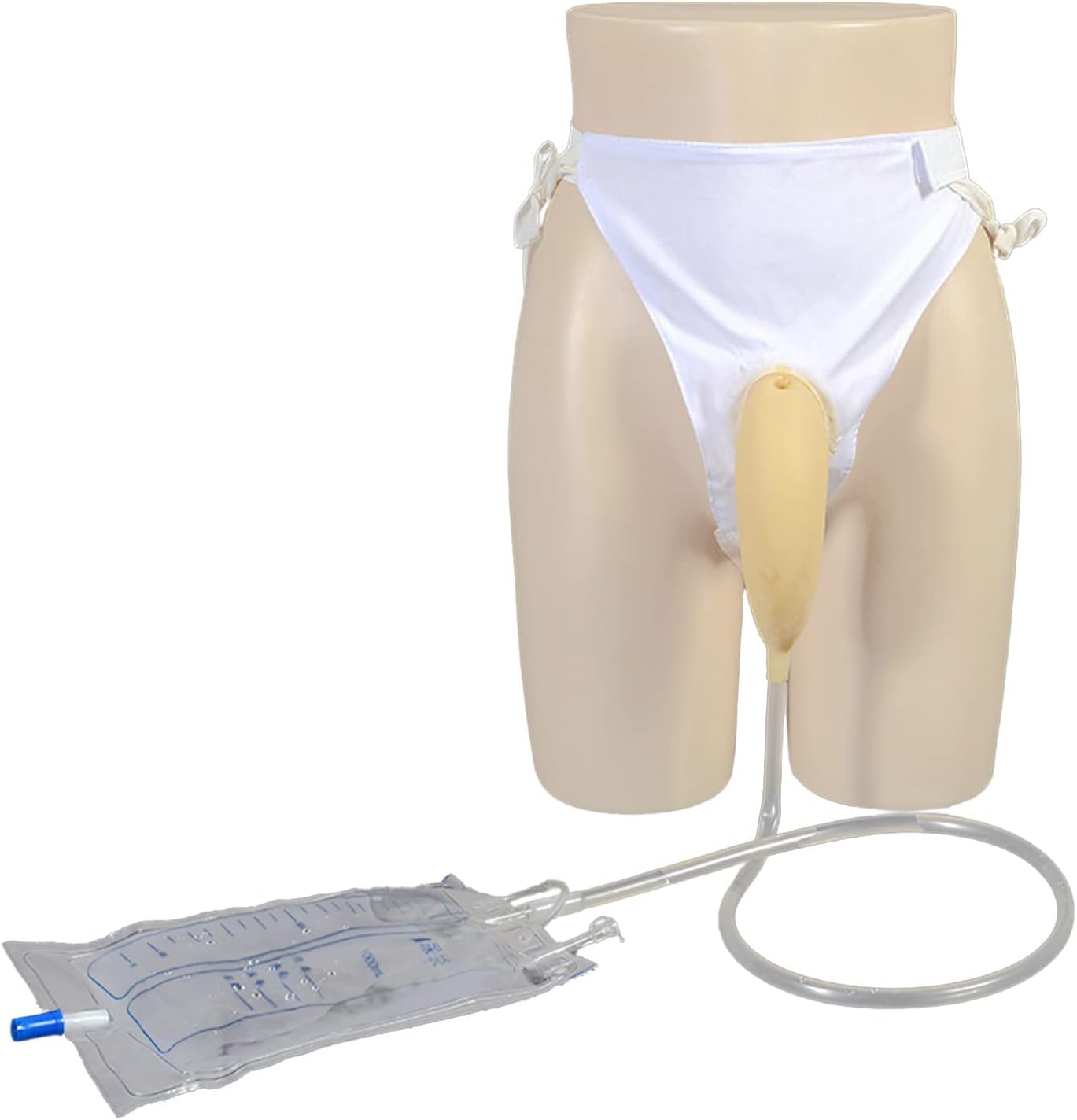Wearable Urinal for Men, Protable Latex Material with Collection Urine Bag, Urinary Drainage Bag System,Skin-Friendly and odorless (1000ml) (Universal Style)