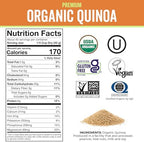 Viva Naturals Organic Quinoa, 4 lb – Pre-Washed Whole Grain, Plant Protein, USDA Organic, Gluten-Free, Non-GMO, Vegan, Kosher Rice and Pasta Substitute