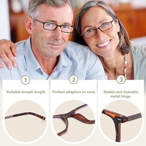 EYEGUARD Thin Lightweight Blue Light Reading Glasses with Portable Case Slim Mini Pocket Compact Small Readers for Women Men