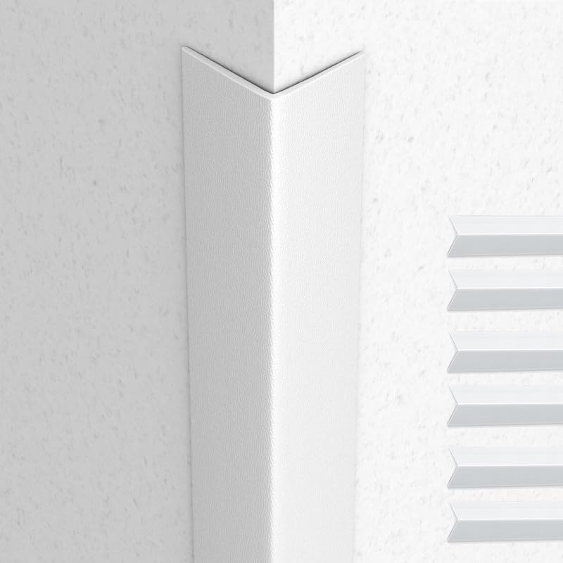 Proflex Wall Corner Protector - White Textured 2 inch x 36 inch - Pack of 6 - Self Adhesive Corner Guards for Walls Edge Protection – Easy to Apply – No Tools Needed