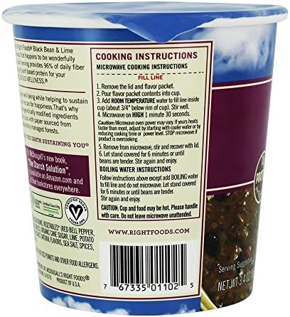 Dr McDougalls Right Foods Black Bean and Lime Big Cup Soup, 3.4 Ounce - 6 per case.6