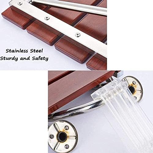 Wall Mounted Shower Seat,Folding Bathroom Stool,Shower Seat Stool,Foldable Wall Shower Stools and Chair Wall Mounted Wooden Folding Shower Seat Wood Change Shoes Stool Stainless St