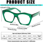 Viseng 3 Pack Oversized Frame Design Women's Reading Glasses, Blue Light Blocking Computer Reader +1.5