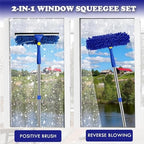 Window Cleaner Squeegee Kit - 2.38M (94inch) Cleaning Equipment with Long Handle 3 in 1 Extendable Window Cleaning Tool for High Windows, Glass, Home, Wall and Car