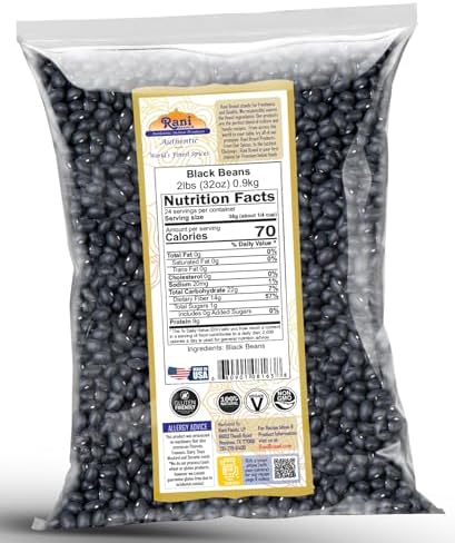 Rani Black Beans (Turtle Beans) 32oz (2lbs) 908g ~ All Natural | Vegan | Gluten Friendly | NON-GMO | Kosher | Product of USA