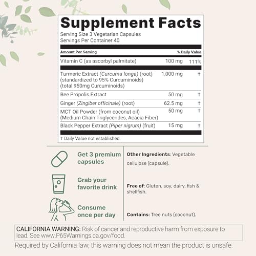 Micro Ingredients Pure Turmeric Curcumin Supplement 1,000mg – 95% Curcuminoids with Black Pepper & Ginger – High Absorption for Joint & Antioxidant Support* – Filler Free, 240 Veggie Capsules