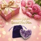 Amethyst Heart Cluster Natural Healing Crystals and Stones Geodes Valentine's Day Gifts for Women Purple Room Decor Gemstones