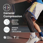 LP 272Z Leg Compression Sleeve for Knee, Thigh, and Calf Support - For Men, Women, and Youth - Ideal for Running, Arthritis, Basketball, Daily activities (Black, 1pcs)