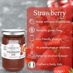 Campo D'Oro Sicilian Strawberry Jam – Italian Marmalade – 100% Real Fruit – No Additives – Strawberry Preserve made from Italian Fruit– 12 oz (340g)