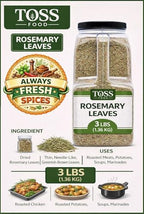 TOSS Dried Rosemary Leaves, 3 LB Herbs Perfect for Seasoning and Spices Blends for Grilling and Cooking