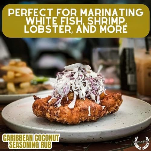 Caribbean Coconut Seasoning & Rub | Authentic Artisanal Gourmet Spice Mix | All Natural, Non GMO | Sustainably Sourced, Ultra Premium Seasoning | Hand Crafted Spices, Made in Small Batches | GLP-1 Friendly | Made in USA | Magnetic Tin | Gustus Vitae | #44
