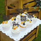 24Pcs Glitter Black Cheers to 30 Cupcake Toppers Straight Outta 1996 Legend Since 1996 Happy 30th Thirty Cupcake Picks for 30th Birthday Wedding Anniversary Party Cupcake Decoration