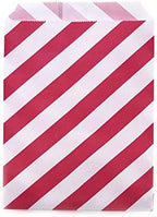 AKOAK 50 Pcs 5 x 7 Inches White and Red Striped Paper Bags,Holiday Wedding Christmas Favor Candy Treat Bags