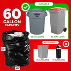 ToughBag 55-60 Gallon Heavy Duty Trash Bags - 150 Count, Large Black Garbage Bags - Made in USA