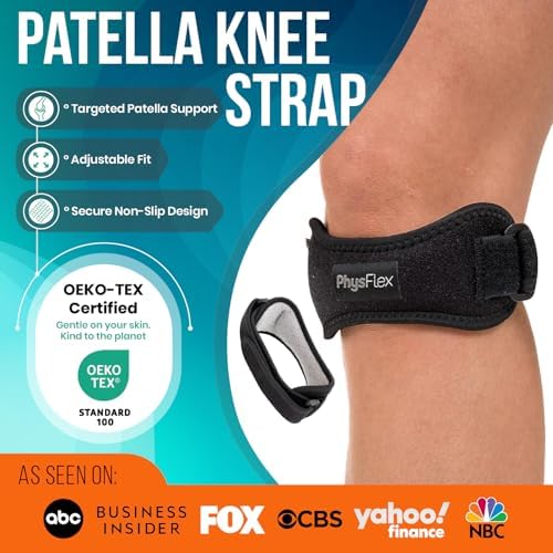 2 Pack Patella Knee Brace - Knee Support and Pain Relief, Running, Hiking, Basketball, Jumpers Knee, Tendonitis, Adjustable Strap Patellar Tendon Stabilizer (Gray)