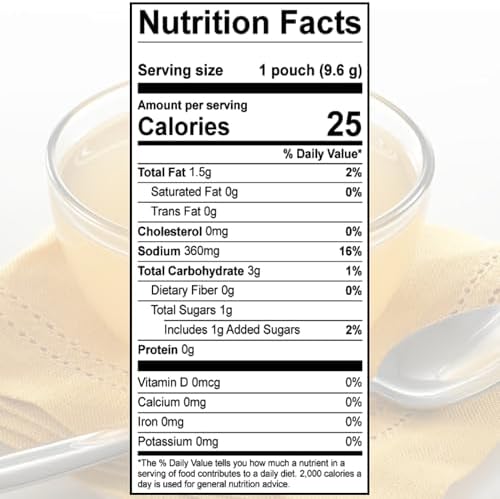 SAVORY CHOICE Reduced Sodium Chicken Broth Concentrate, 45 Packets (9.6g) - Gluten-Free, Diary-Free Broth Concentrate