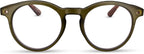 2SeeLife Large Round TR-90 Reading Glasses for Men & Women – Medium-Large Fit, Durable, Spring Hinges, Blue Light Readers, Green, +3.50