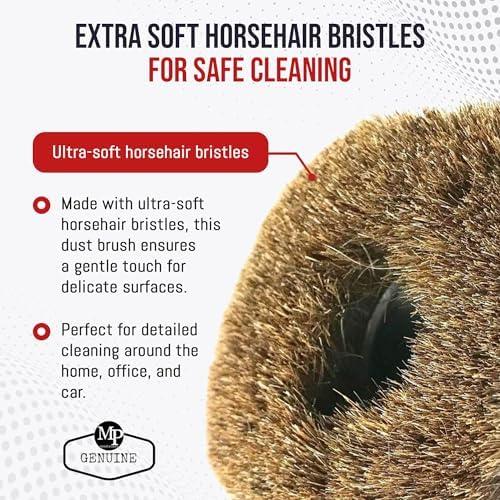 MP Maresh Products Household Cleaning Vacuum Brush Attachment - Horse Hair Vacuum Cleaner Accessories, Soft, Dust Floor Brush, Compatible with Shop Vac 1-1/4" Cleaners for Hard Surfaces - Black