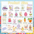 60PCS Edible Happy Easter Cupcake Toppers Wafer Paper Bunny Easter Eggs Cupcake Picks Edible Bunny Cupcake Decors for Easter Theme Baby Shower Birthday Easter Party Supplies