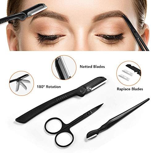 Eyebrow Kit, Multipurpose Exfoliating Dermaplaning Tool Face kits for Women Girl, Eyebrow Grooming Set (9 in 1)