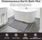 Natural Stone Bath Mat, Absorbent and Quick Dry, Diatomite Non-Slip Bathroom Rugs, Easy to Clean, Rugs for Bathroom Kitchen Living Room Doormat, Home Decor Accessories, 15.3″x23.6″, Dark Gray