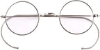 Agstum Blue Light Blocking Reading Glasses, Small Round Wire Rim Readers for Computer Use (Silver / 39mm Size, 1.75 x)