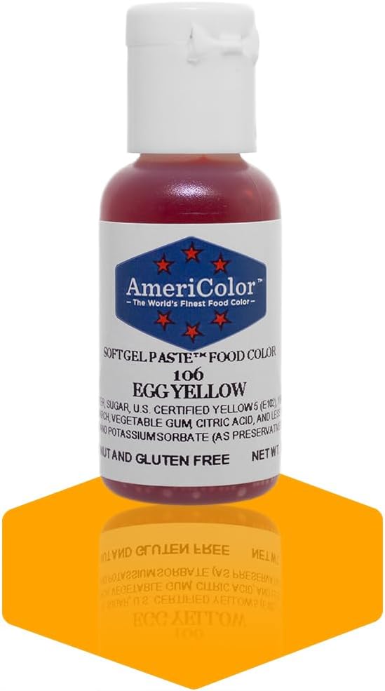AmeriColor, Egg Yellow, .75 Ounce Bottle, Soft Gel Paste Food Color