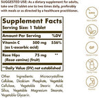 Solgar Vitamin C 500 mg with Rose Hips, 250 Tablets - Antioxidant & Immune Support - Overall Health - Supports Healthy Skin & Joints - Non GMO, Vegan, Gluten Free, Dairy Free, Kosher - 250 Servings