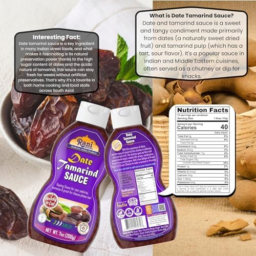 Rani Dates & Tamarind Sauce 7oz (200g) PET Jar, Ready to eat, Vegan ~ Gluten Free | NON-GMO | Kosher | No Colors | Indian Origin