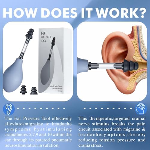 Ear Pressure Relief Suction Device,Migraine Relief,Ear Pressure and Tinnitus by Balancing Inner Ear Pressure to Alleviate Tinnitus During Airplane Rides and Reduce Tension.
