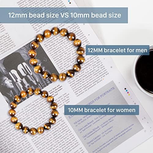 Tiger Eye Bracelet for men women Anti-anxiety, stress relief and confidence Bracelet, Handmade natural stone Crystal bead jewelry Chakra healing Protection bracelets