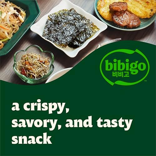 Bibigo Organic Korean BBQ Flavored Seaweed Snacks, 4 Individual Packets, 0.16 Ounce (Pack of 4)