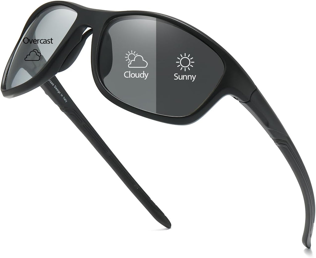 Myiaur Photochromic Sunglasses for Women Men, Polarized Sports Sun Glasses for Running Cycling Outdoor UV400 Protection