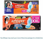 Whisper Ultra Overnight Sanitary Pad For Women With Wings - Xxl Plus, 16 Pads