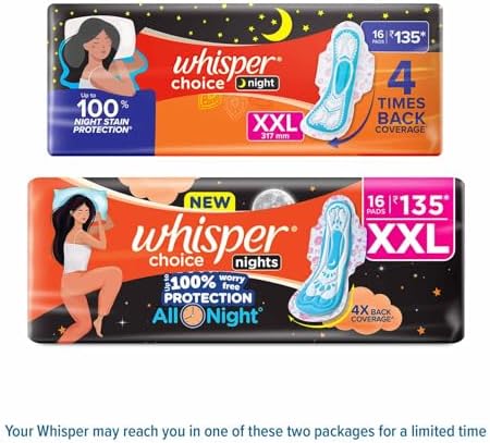 Whisper Ultra Overnight Sanitary Pad For Women With Wings - Xxl Plus, 16 Pads