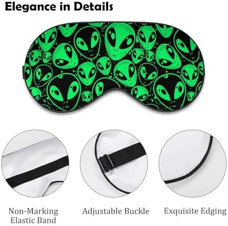 Aliens Sleep Eye Mask Sleep Mask with Adjustable Strap Breathable Blindfold Blackout Eye Cover Eyeshade for Travel Nap Rest