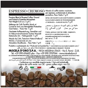 Miscela d'Oro Single Shot Espresso Cremoso Ground Pods, 150 pack