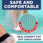100% Waterproof Cast Covers for Shower Leg - Tight Seal - Reusable Adult Half Leg Cast Protector with Non-Slip Bottom - Knee, Ankle, Foot - Post Surgery Bandage & Dressing Bag for Wounds & Burns