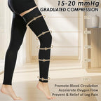 Beister 15-20 mmHg Compression Stockings for Women & Men, Thigh High Medical Footless Graduated Compression Sleeves with Dot Silicone Band, Support Pressure Socks for Varicose Veins, Edema, DVT