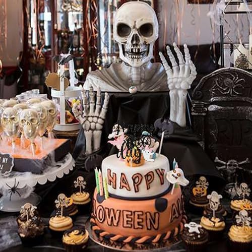 1 Pack Happy Boo Day Halloween Cake Topper Glitter Ghost Cake Pick Baby Shower Birthday Party Cupcake Decoration Supplies Pink