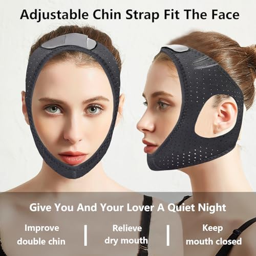 Anti Snore Chin Strap for Sleeping,Breathable CPAP Chin Strap,Adjustable Anti Snore Devices for Men and Women,Comfortable Snore Chin Strap,Effective Stop Snoring Solution