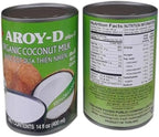 AROYD 100% Organic Coconut Milk 14oz 400ml USDA Organic (Pack 6)
