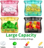 TecQach Small Pill Box 4 pcs,Cute Travel Pill Organizer Case Mini Tiny Clear Plastic Storage Containers Portable for Pocket Purse