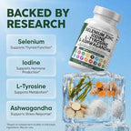 Clean Nutra Selenium 300mcg Iodine 500mcg Thyroid Support for Women & Men | L Tyrosine 500mg Ashwagandha Supplement Bladderwrack, Turmeric, Kelp, Schisandra Zinc Pills Capsule Supplements
