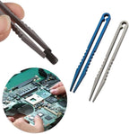 1PC Outdoor EDC Mini Lightweight and Compact Titanium Alloy TC4 Tweezers (Silver)